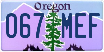 OR license plate 067MEF