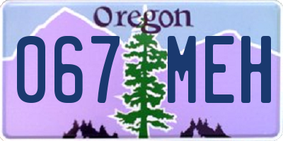 OR license plate 067MEH