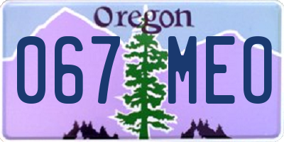 OR license plate 067MEO