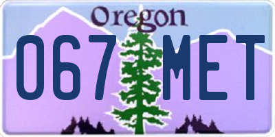 OR license plate 067MET