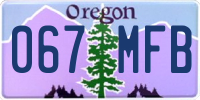 OR license plate 067MFB