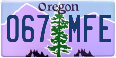 OR license plate 067MFE
