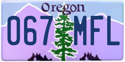 OR license plate 067MFL