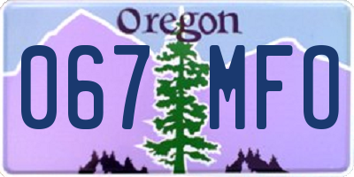 OR license plate 067MFO