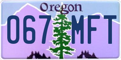 OR license plate 067MFT
