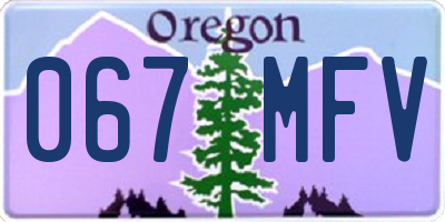 OR license plate 067MFV