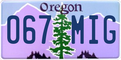 OR license plate 067MIG