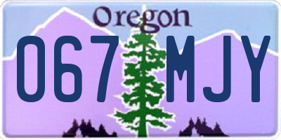 OR license plate 067MJY