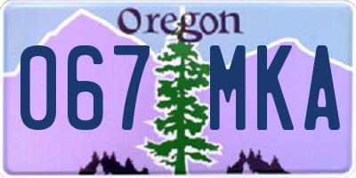 OR license plate 067MKA