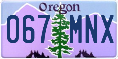 OR license plate 067MNX