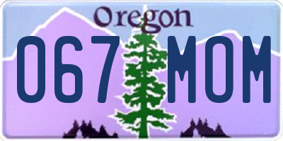 OR license plate 067MOM