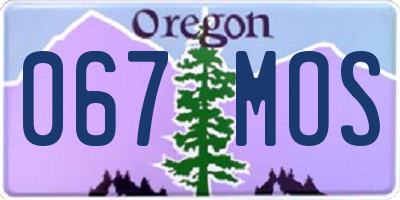 OR license plate 067MOS