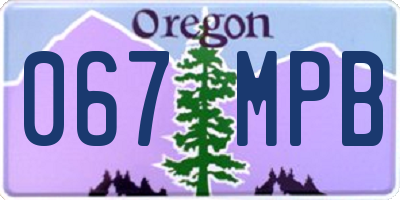 OR license plate 067MPB