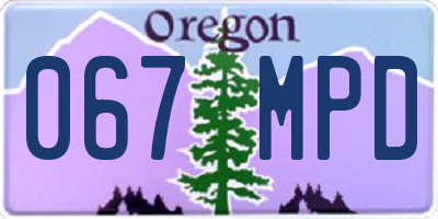 OR license plate 067MPD