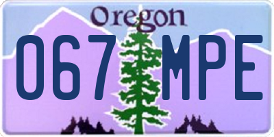 OR license plate 067MPE