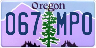 OR license plate 067MPO