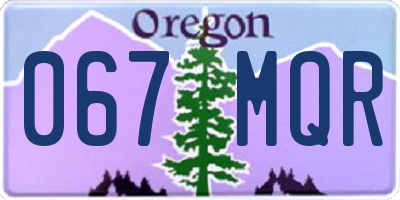 OR license plate 067MQR