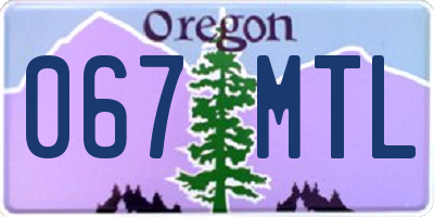 OR license plate 067MTL