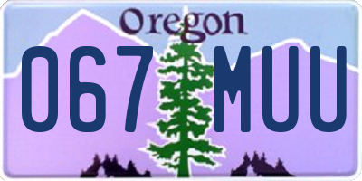 OR license plate 067MUU