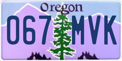 OR license plate 067MVK