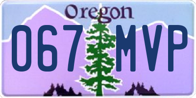 OR license plate 067MVP