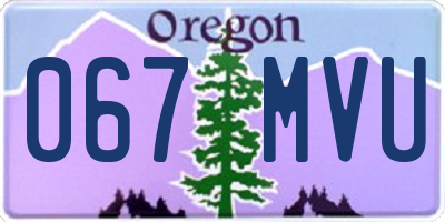 OR license plate 067MVU