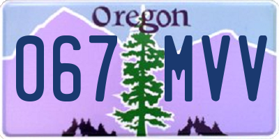 OR license plate 067MVV