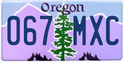 OR license plate 067MXC