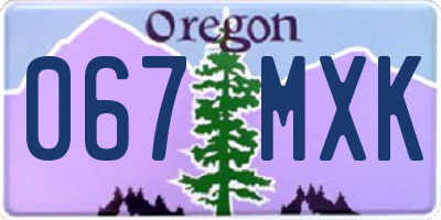 OR license plate 067MXK