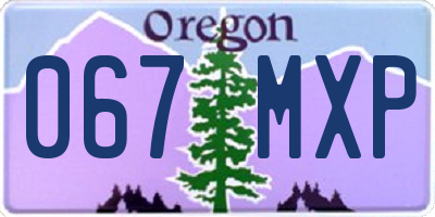 OR license plate 067MXP