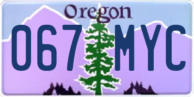 OR license plate 067MYC
