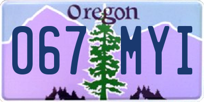 OR license plate 067MYI