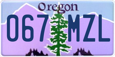 OR license plate 067MZL