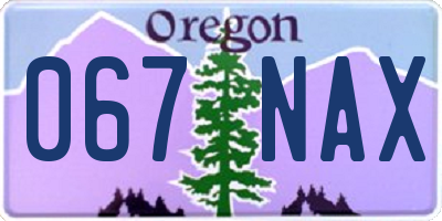 OR license plate 067NAX