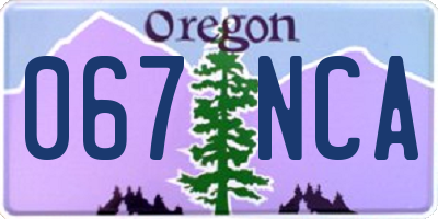 OR license plate 067NCA
