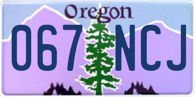 OR license plate 067NCJ