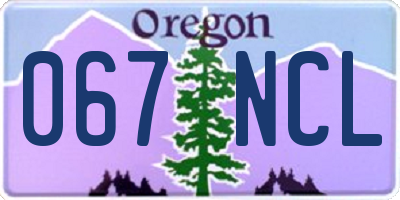 OR license plate 067NCL