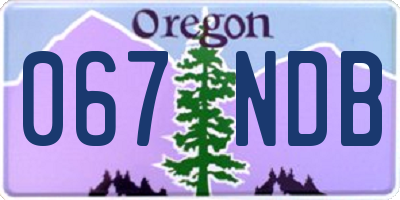 OR license plate 067NDB