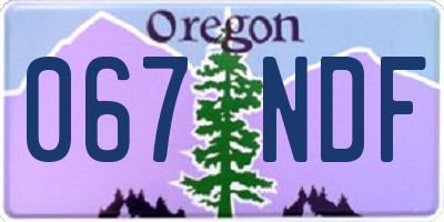 OR license plate 067NDF