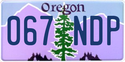 OR license plate 067NDP