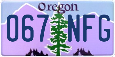 OR license plate 067NFG