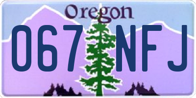 OR license plate 067NFJ