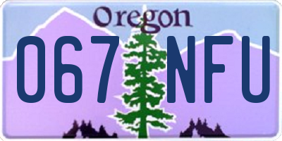 OR license plate 067NFU