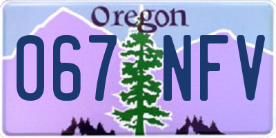 OR license plate 067NFV
