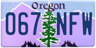 OR license plate 067NFW