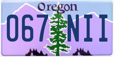 OR license plate 067NII