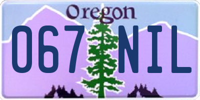 OR license plate 067NIL