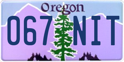 OR license plate 067NIT