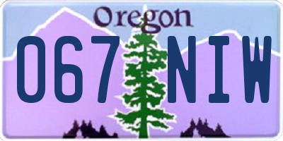 OR license plate 067NIW