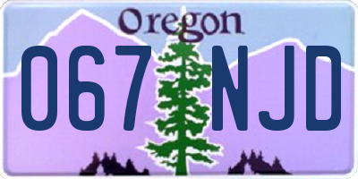 OR license plate 067NJD